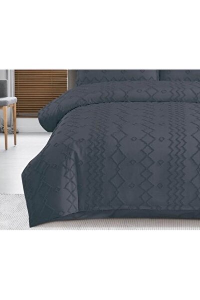 OEM Lenjerie de pat, Grofat M5, Uni, 4 piese, 2 persoane, 230x250cm, Gri