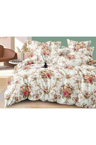 JOJO HOME Bed Linen Set, Jojo Home, 6 Pieces, 2 Persons, 245x250cm, Mini Bouquet Print, Superior Flannel, Mult