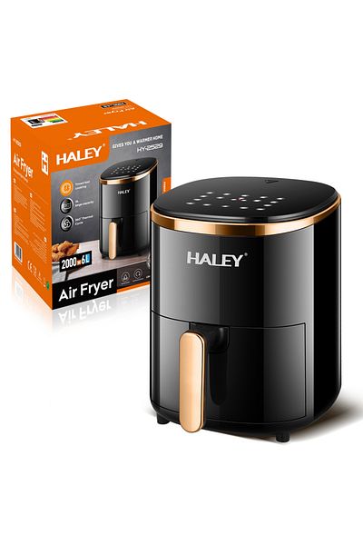 HALEY Air Fryer, 6L, 2000W, Modern Performance for Healthy Cooking, Black