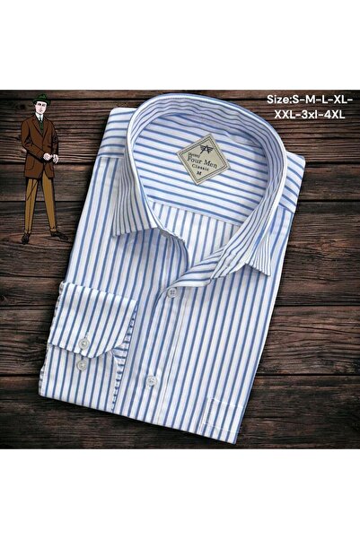 EREN STYLE قميص كتان كلاسيكي 100% قطن بأكمام طويلة مضاد للتعرق وجيب واحد (مقا...