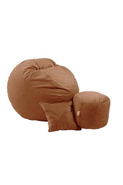 Pufrelax Set Fotoliu Matusalem cu Otoman (suport picioare) si Perna, Material Textil - Terracotta Orange