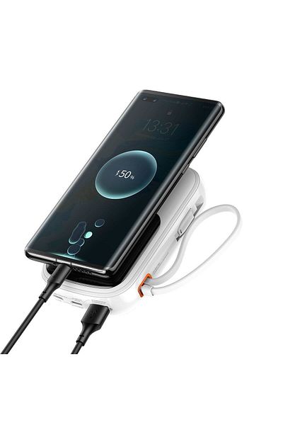 Baseus Baterie externă cu încărcare rapidă 20000mAh 22.5W QC-PD-SCP-FCP cablu USB-C alb