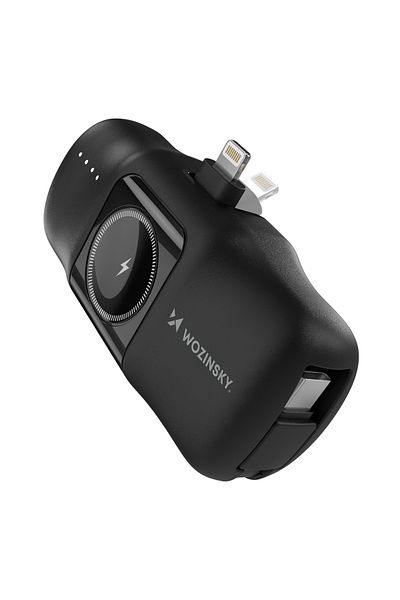 WOZINSKY Mini powerbank 5000mAh 15W iPhone Lightning i ładowarką do Apple Watch - czarny