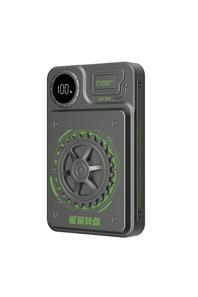 DUDAO Stylowy powerbank 10000mAh 22.5W USB-A / USB-C z wyświetlaczem szary