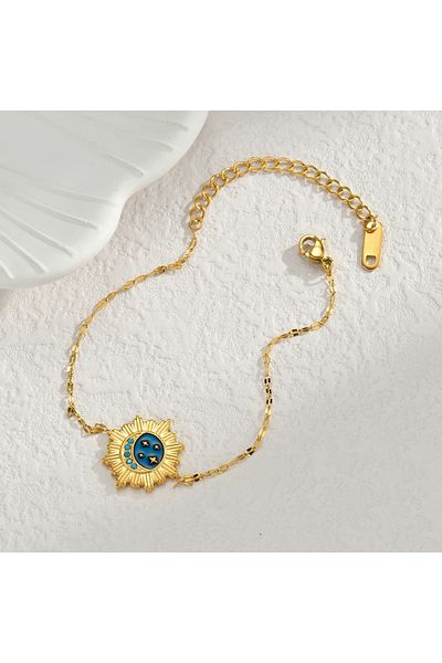Eva Grace Rosalia bracelet, gold, thin, stainless steel, star pattern