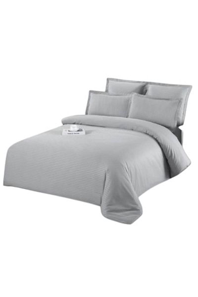 OEM Double Bedding Set, Damasc, 6 Pieces, 2 Persons, 200x230cm, Gray