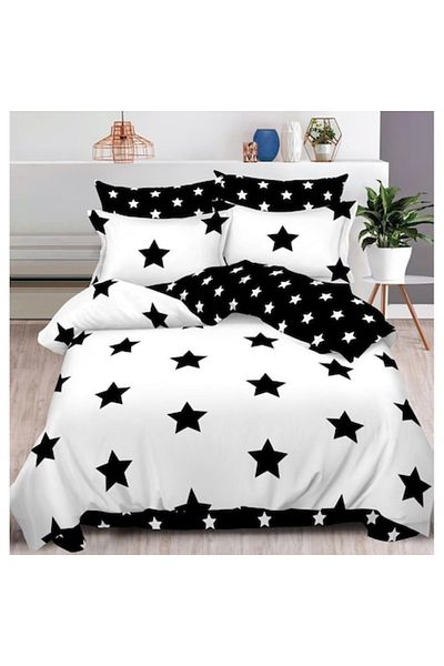 OEM Set Bed Sheet from Finet, 2 Pieces Elegant Home, 4 Pillowcases, for Bed, White/Black, 240x250 cm