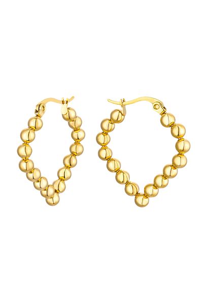 Eva Grace Makenna gold-tone diamond-shaped earrings made of 18K gold-plated stainless steel