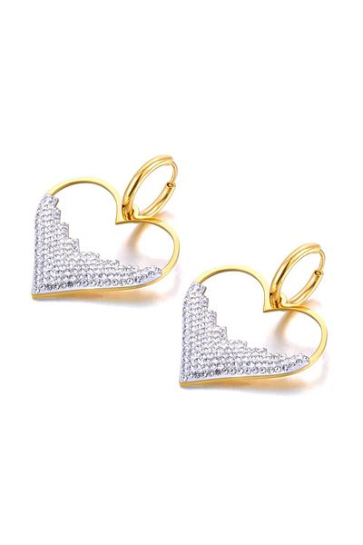 Eva Grace Roselyn gold-tone heart-shaped earrings in 18K gold-plated stainless steel - Parisian Collection