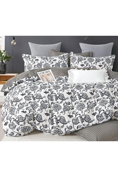 OEM Double Bed Linen, Finet, 6 Pieces, 2 People, Abstract Bicolor Print, 250x230cm