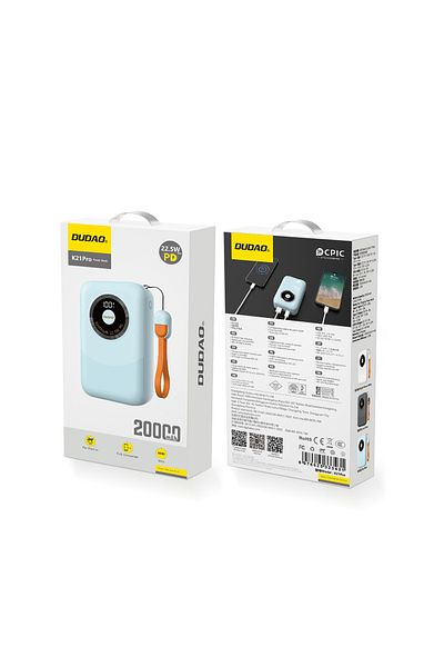 DUDAO Powerbank K21Pro Mini 20000mAh 22.5W - albastru