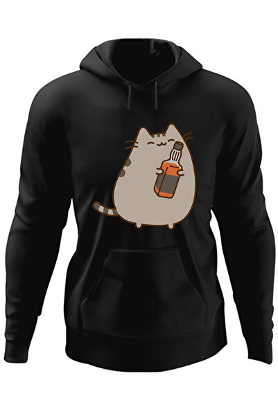 OEM Ανδρική μπλούζα φούτερ Pusheen Cat Whiskey Cat Dragobete Πελούς