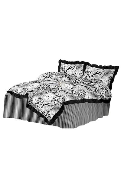 OEM Double Bed Bedding Set, Ruffled Bed Sheet, Spring, Finet, 4 Pieces, 200x230cm, Animal Print