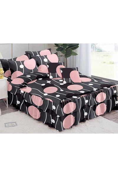 Pucioasa Double bed linen, fitted sheet, Pucioasa, Finet, 6 pieces, 2 persons, Circles B print
