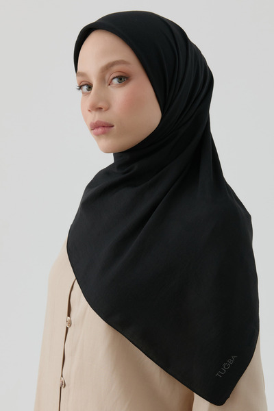 Tuğba Dalga Desen Stil Eşarp - Siyah