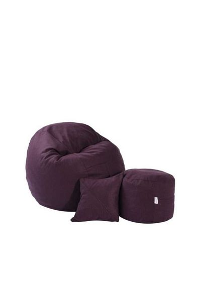 Pufrelax Set Fotoliu Matusalem cu Otoman (suport picioare) si Perna, Material Textil-Zappity Purple