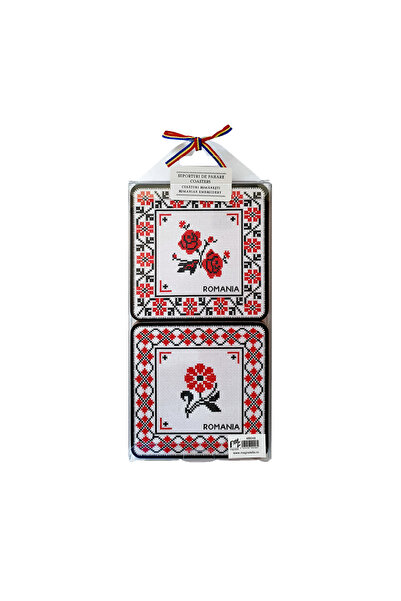 Magnetella Suporturi de pahare, cadouri traditionale, Cusaturi Romanesti, MB048