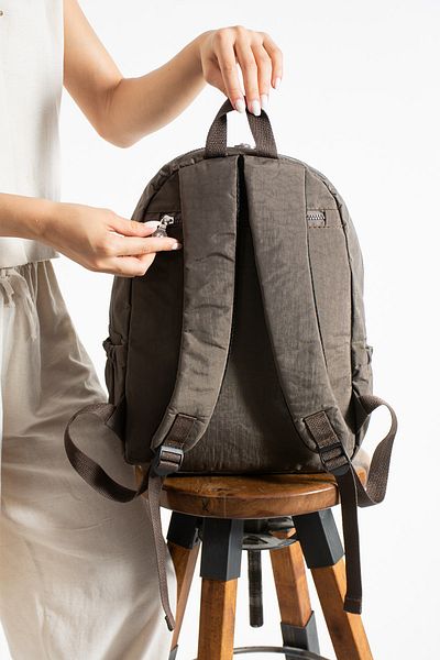 KASVA DERİ School Bag New Season Unisex Backpack Multi-Eye Water Resistant Crinkle Fabric Bag