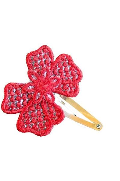 ARIALE - Embroidered Clip Happy All Red, red