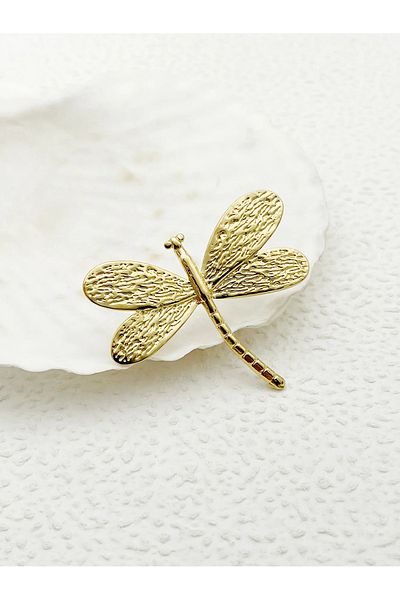 Eva Grace Lynn ring, gold, stainless steel, dragonfly shape, adjustable