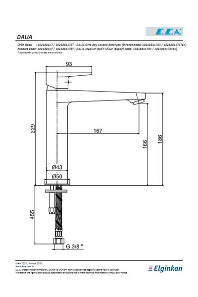 Eca Dalia Medium Size Sink Faucet