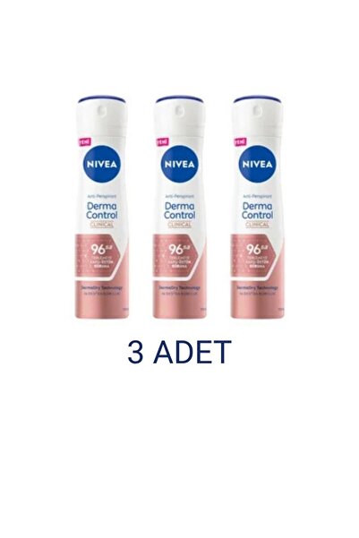 NIVEA Derma Control Clinical Sprey Deodorant Kadın 150 Ml x 3 Adet
