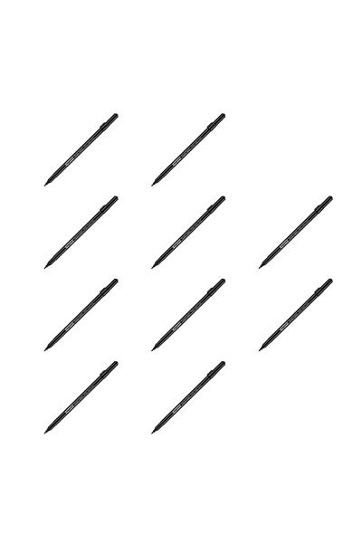Bigpoint Felt Tip Pen, 10 Pieces, Black, Easy to Clean Ink
