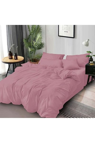 Pucioasa Double Bedding Set, Pucioasa, Damask, 6 Pieces, 2 Persons, Uni, 245x250cm, Plum Pink