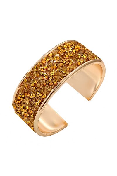 Eva Grace Amarilla bracelet, gold, cuff type, with stones, adjustable