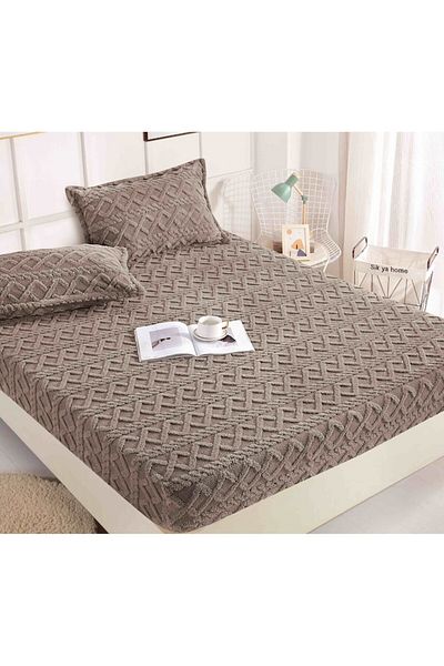 JOJO HOME Husa de pat Cocolino si 2 fete de perna, Tricot, Jojo Home, Uni, 3 piese, 2 persoane, 180x200cm, Mar