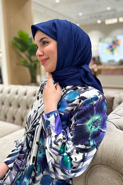 Aker Eșarfă Lyocell Etnic Jacquard - 3030350-921 - Albastru închis