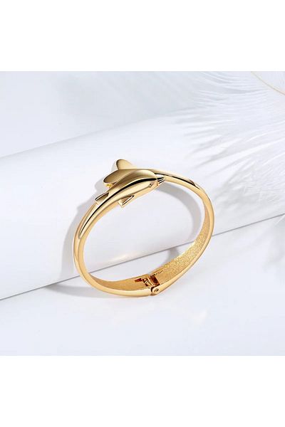 Eva Grace Kirthika bracelet, gold, with dolphin pattern