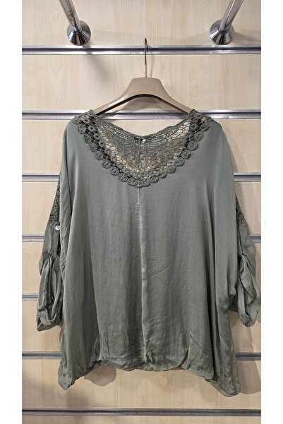 Park Moda Ιταλική μεταξωτή μπλούζα με δαντέλα πεταλούδα