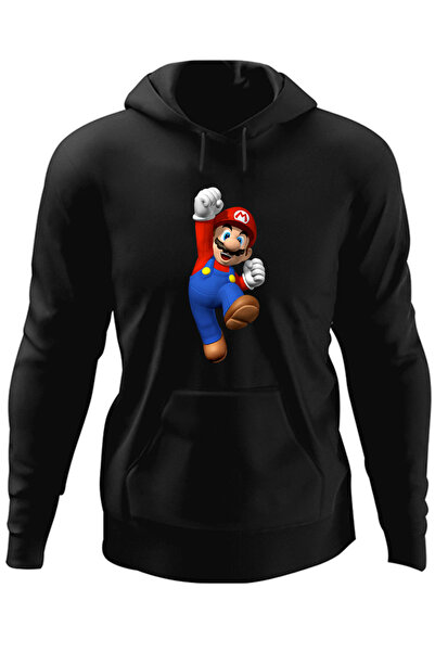 OEM Ανδρική μπλούζα με κουκούλα Νέο παιχνίδι Super Mario Bros