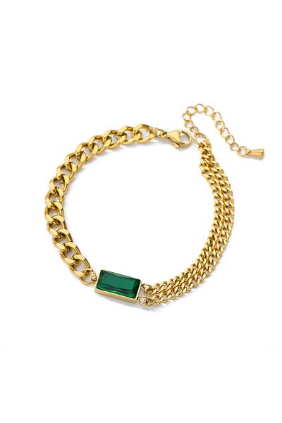 Eva Grace Lori bracelet, gold, made of 18K gold-plated stainless steel, with geometric pattern