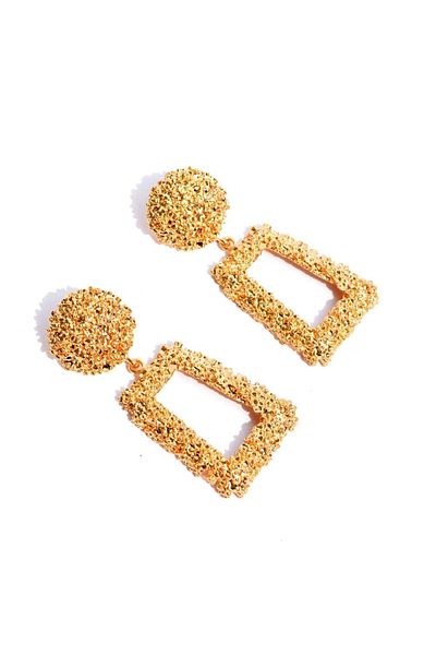 Eva Grace Raquel earrings, gold, with geometric shape