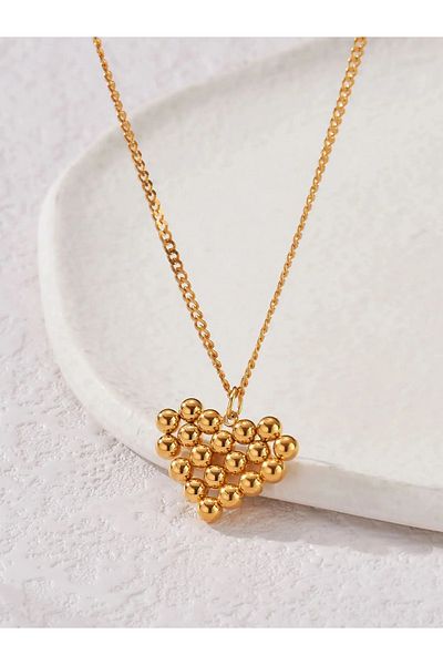 Eva Grace Nida necklace, gold, stainless steel, heart-shaped