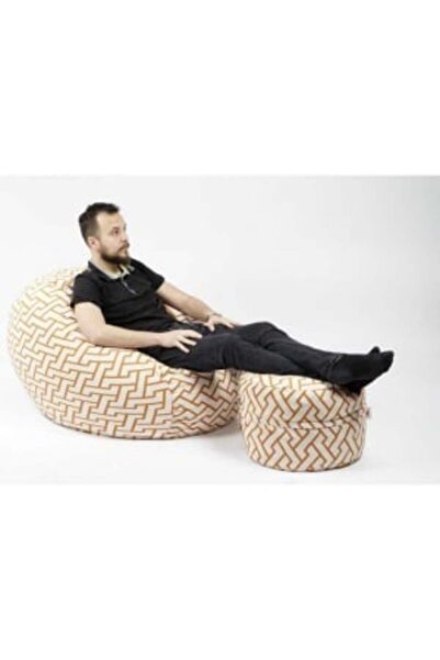 Pufrelax Set Fotoliu Matusalem cu Otoman (suport picioare), Material Textil - Zappity Orange