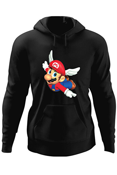 OEM Ανδρική μπλούζα με κουκούλα Super Mario Bros Wings Fly
