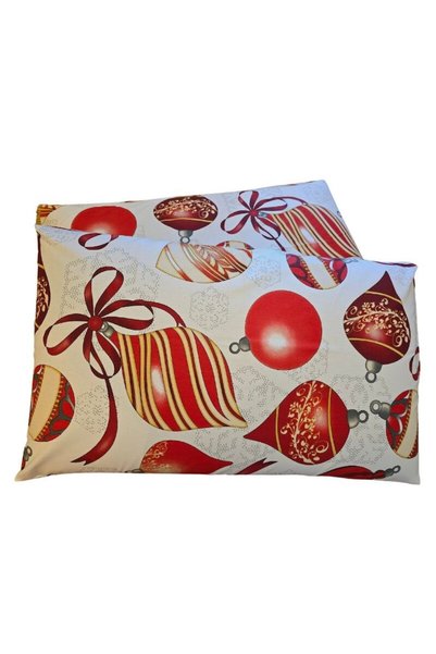 ARIALE Set 2 fețe de pernă - Globuri roșii de Crăciun ARIALE, 50x70cm, Multicolor