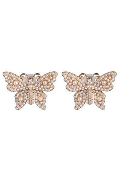 Eva Grace Finley gold butterfly earrings with pearls
