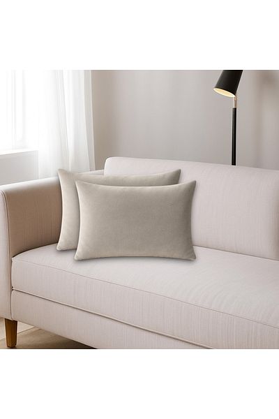 Harnicuta Set of 2 Decorative Velvet Pillows White Latte 50x70 Cm, Pdp0316_50x70