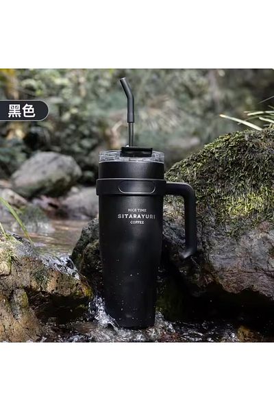 Mobcos 40oz Stainless Steel Tumbler Insulated Travel Mug with Lid & Straw Vacuum Cup Hot & Cold Drinks