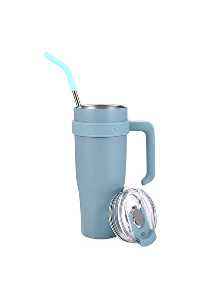 Mobcos كوب سفر معزول من الفولاذ المقاوم للصدأ سعة 40 أونصة مع غطاء وقشة، كوب ...