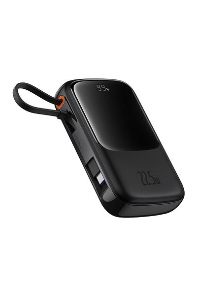 Baseus Powerbank Qpow Pro+ 10000mAh z kablem USB-C i wyświetlaczem - czarny
