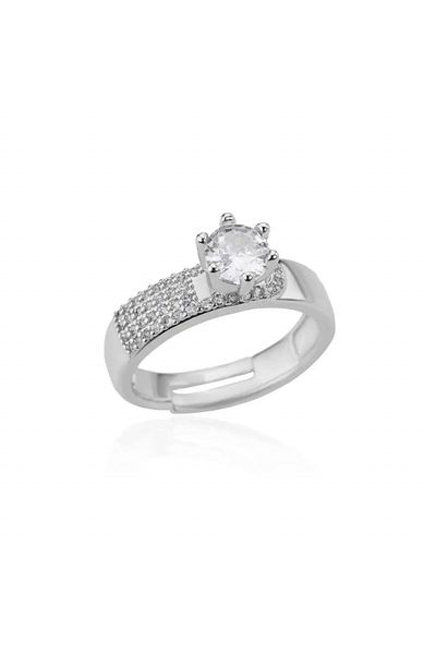 Eva Grace Nyla ring, silver, stainless steel, decorated with zirconia, adjustable - Celebration Collection