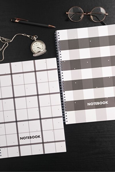 Pink notes دفاتر مدرسية مسطرة حلزونية مقاس A4 مكونة من قطعتين - 80 ورقة مسطرة...