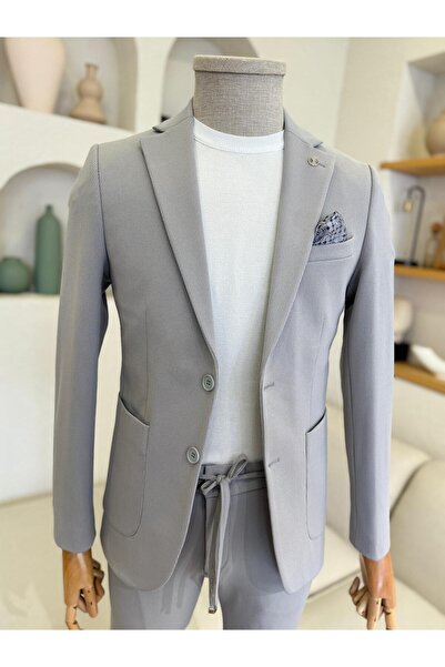 bycool classics FİTİLLİ JOGER GRİ TAKIM ELBİSE