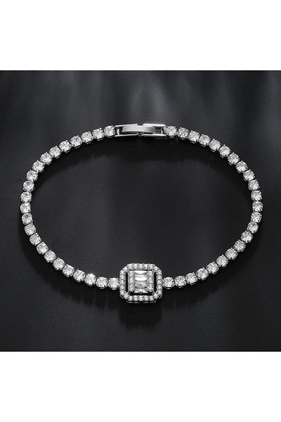 Eva Grace Annais tennis bracelet, silver, thin, decorated with zirconia - Celebration Collection