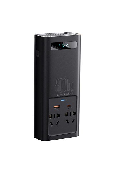Baseus Convertor de tensiune auto 12V la 230V 500W cu ștecher UE și CN